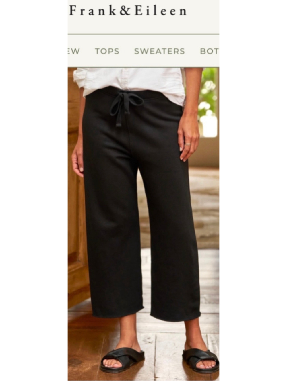 Frank & Eileen Catherine Wide Leg Sweatpants in Black Xl New